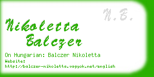 nikoletta balczer business card